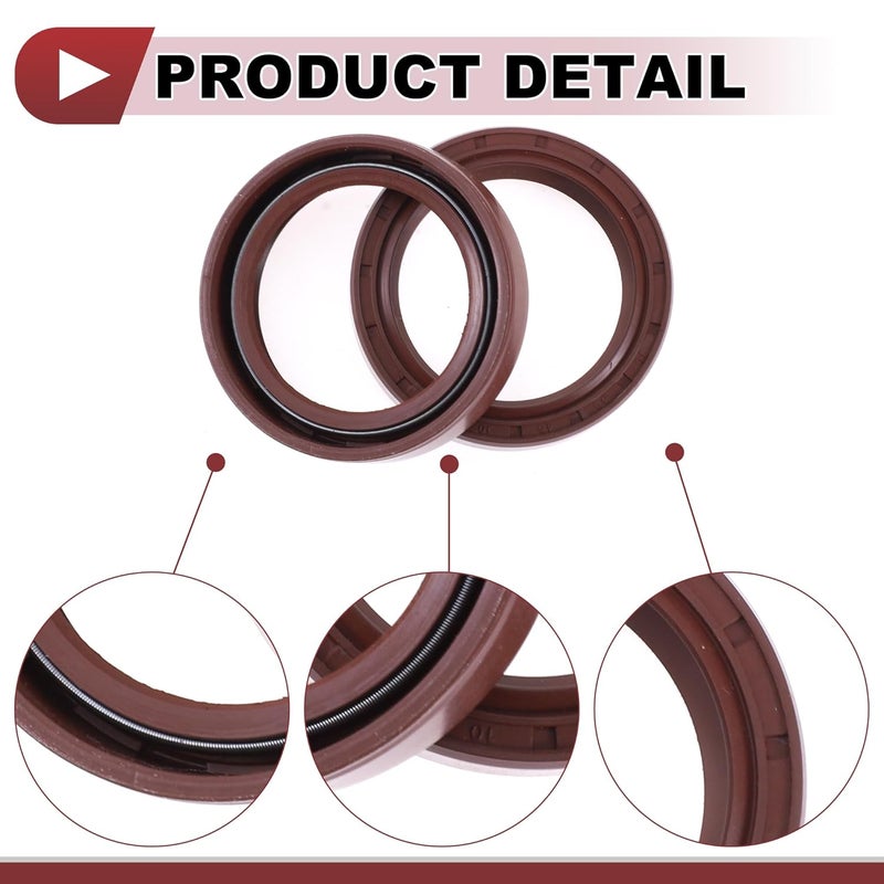 HEROFFIX Universal Oil Seal TC Seal Ring Rotary Shaft Seal 35x47x8mm High Pressure FKM Rubber Brown 2 Pcs - Image 5